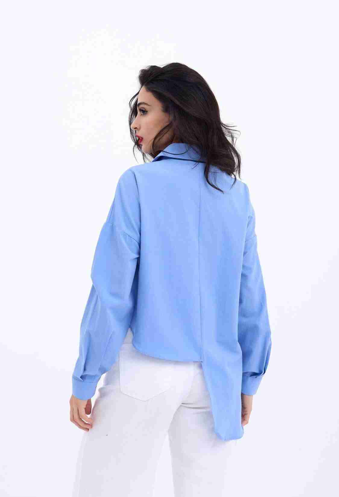 Denim Detailed Shirt - Brand: Fame - Women & Kids, Baby Clothes Wholesale - TheBS Women