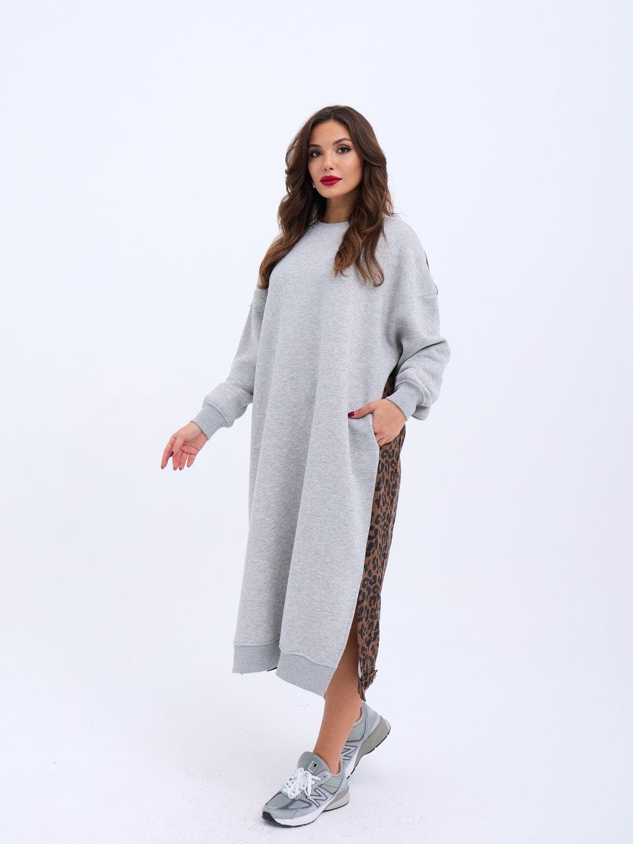 Long Sweat Dress - Gray - Brand: Fame - Women & Kids, Baby Clothes Wholesale - TheBS Women