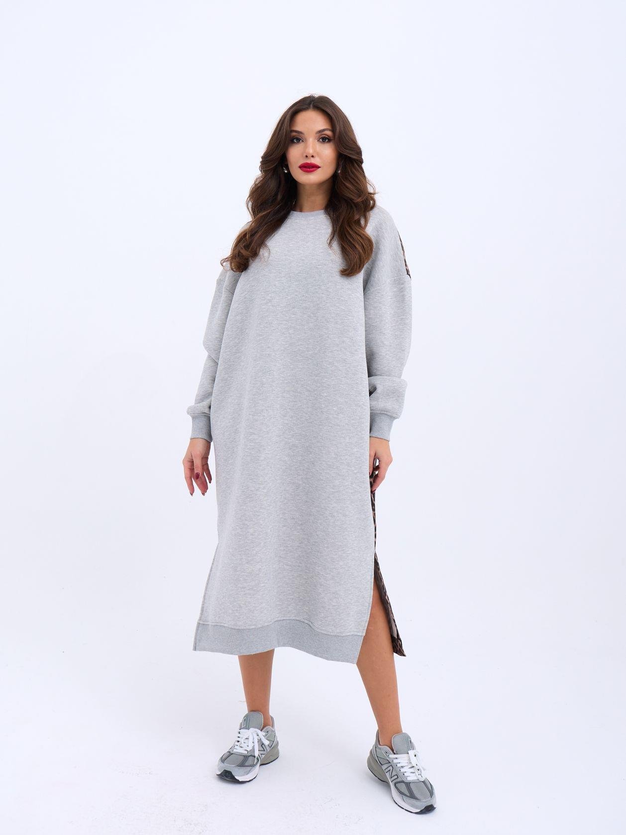 Long Sweat Dress - Gray - Brand: Fame - Women & Kids, Baby Clothes Wholesale - TheBS Women