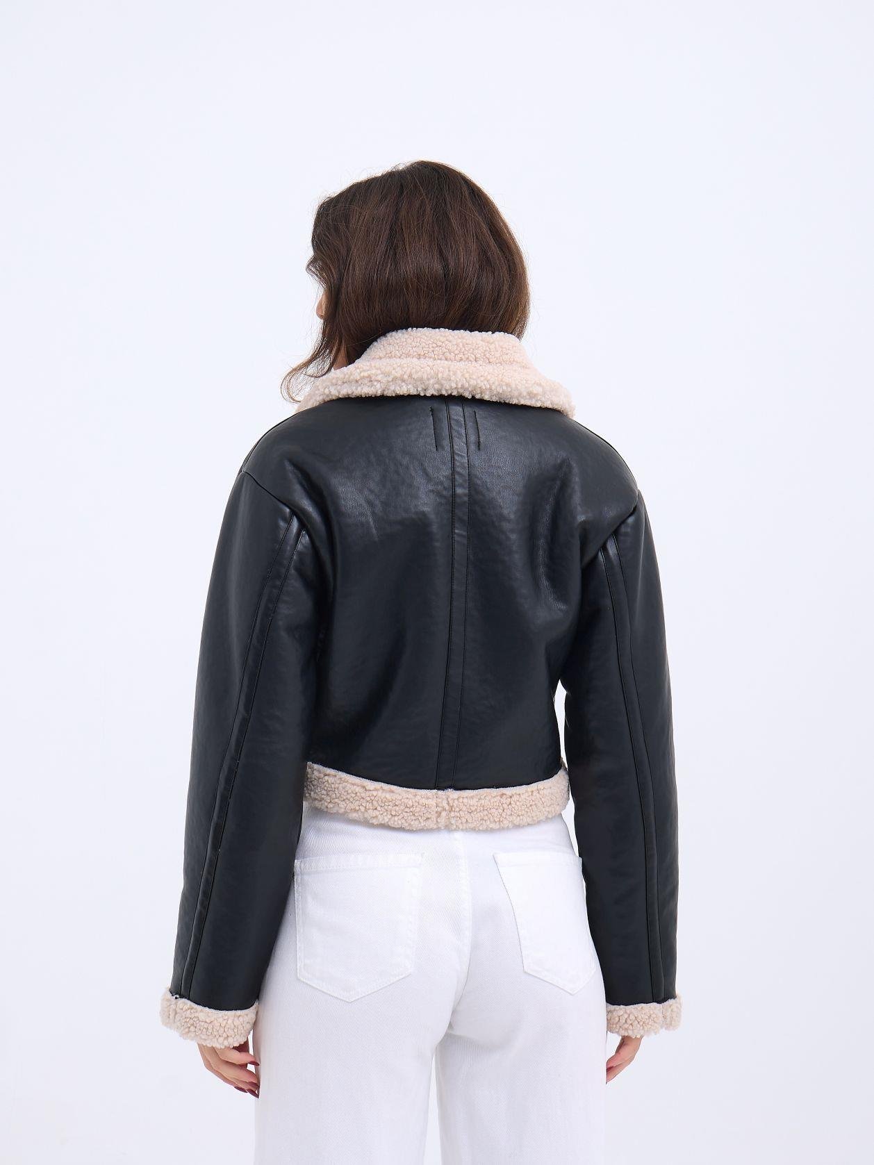 Leather Jacket – Black – Brand: Fame – Women & Kids, Baby Clothes Wholesale – TheBS Women