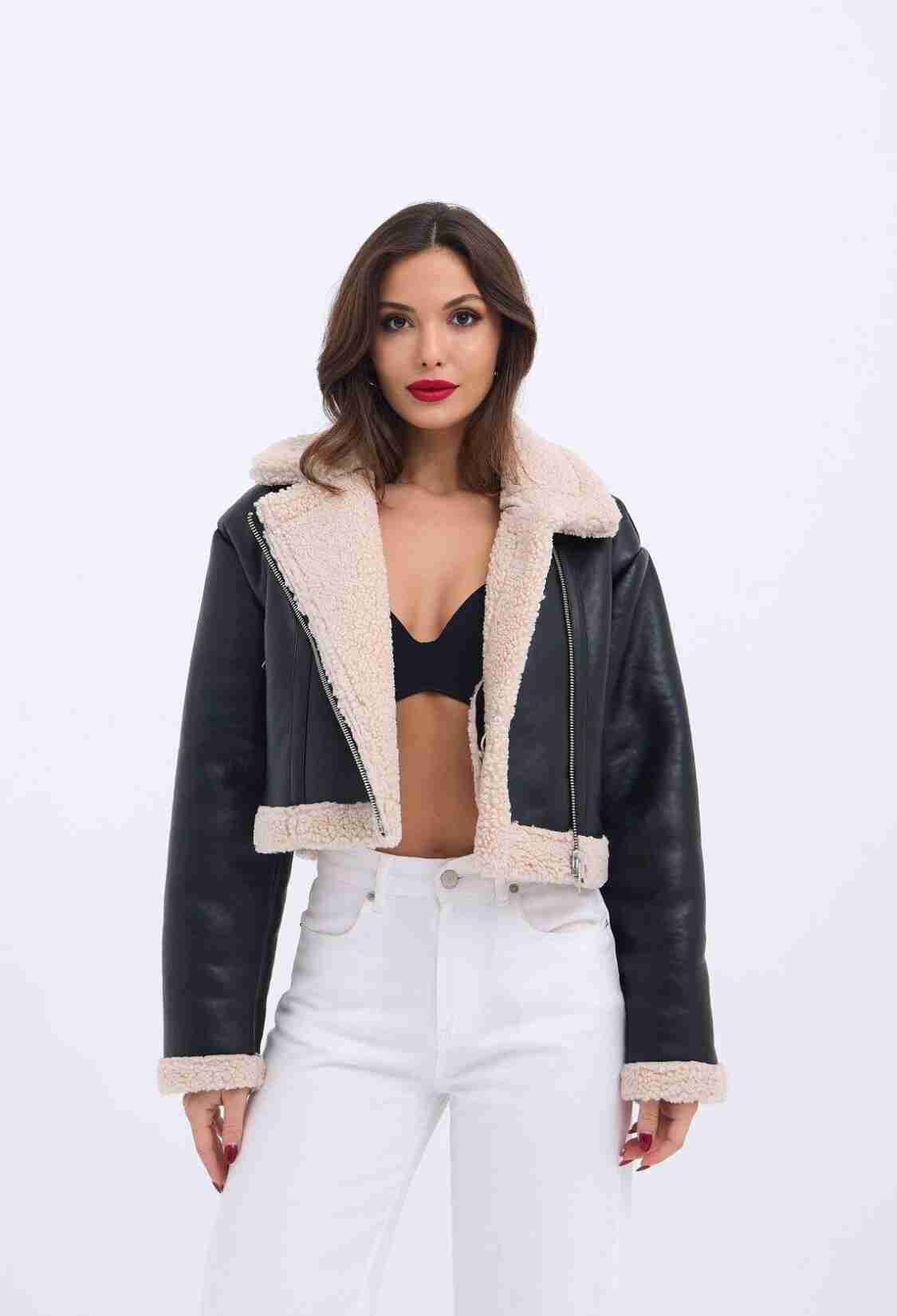 Leather Jacket - Black - Brand: Fame - Women & Kids, Baby Clothes Wholesale - TheBS Women