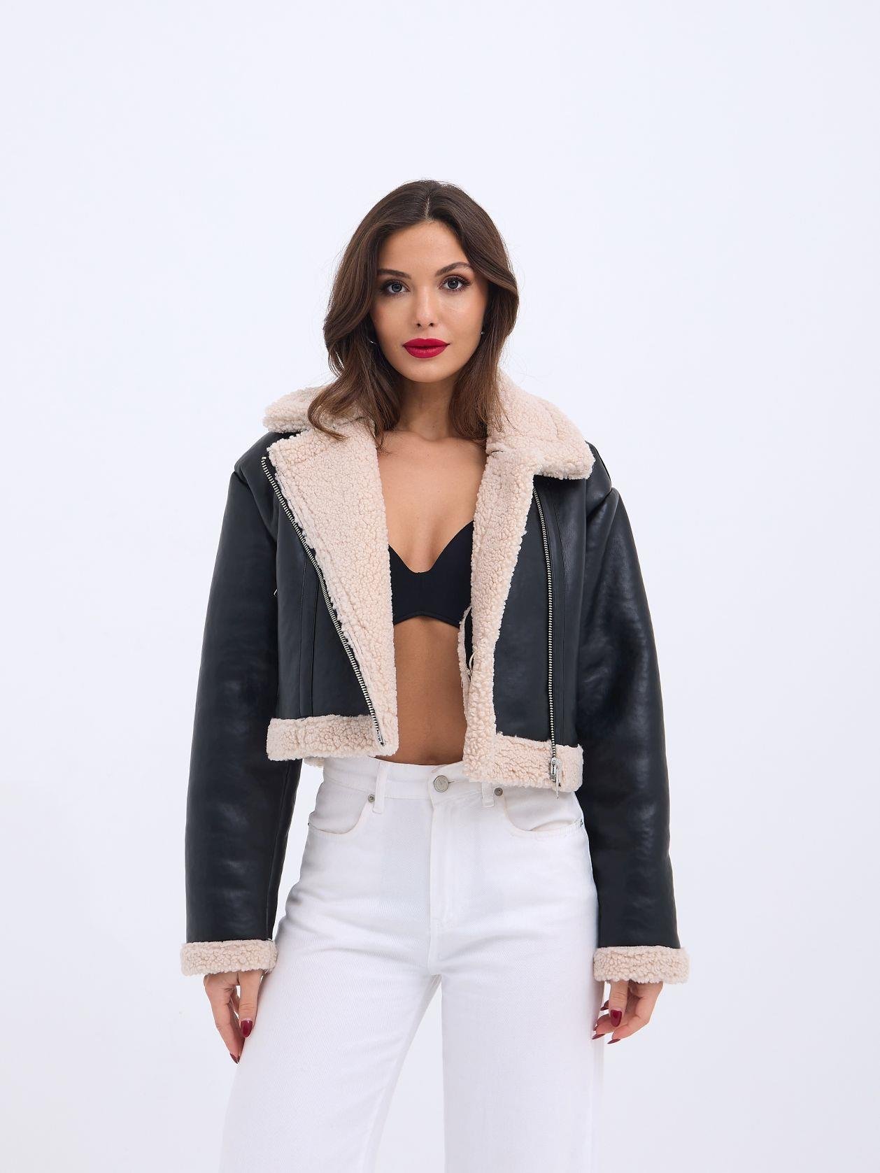 Leather Jacket - Black - Brand: Fame - Women & Kids, Baby Clothes Wholesale - TheBS Women