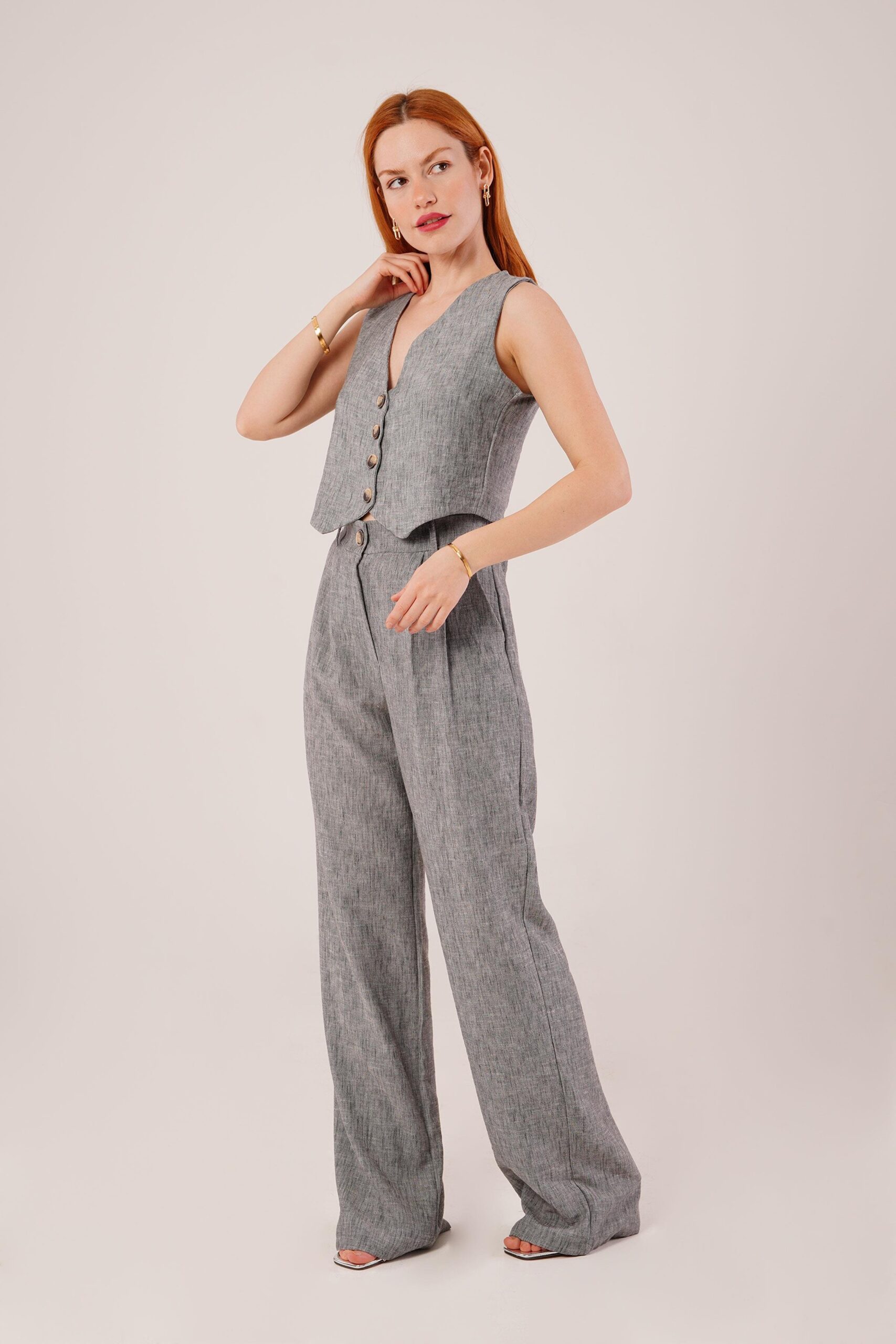 Beaded Pattern Anthracite Wholesale Suit - Brand: Lustrin - Women & Kids, Baby Clothes Wholesale - TheBS Women