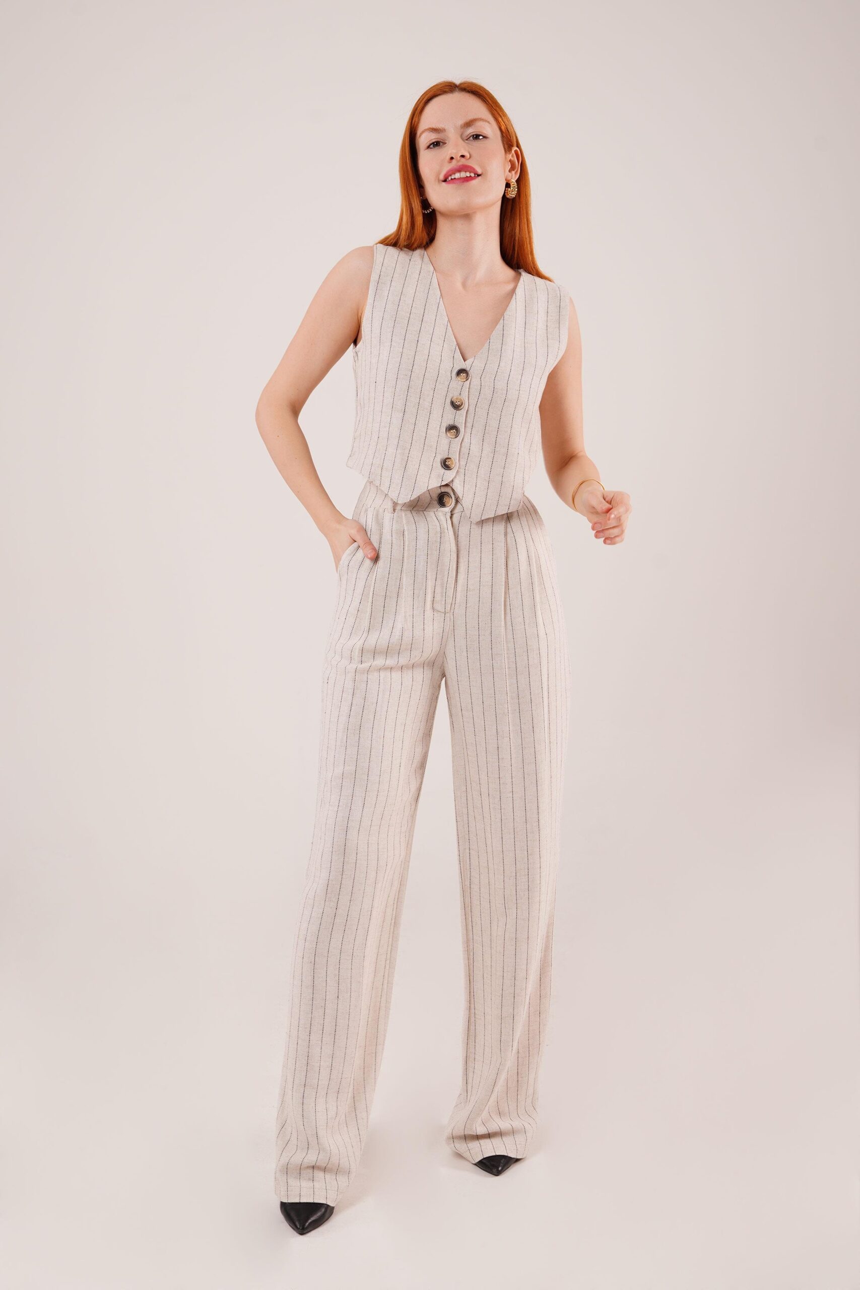 Wholesale Double Suit With Vest And Pants Black Stripe - Brand: Lustrin - Women & Kids, Baby Clothes Wholesale - TheBS Women