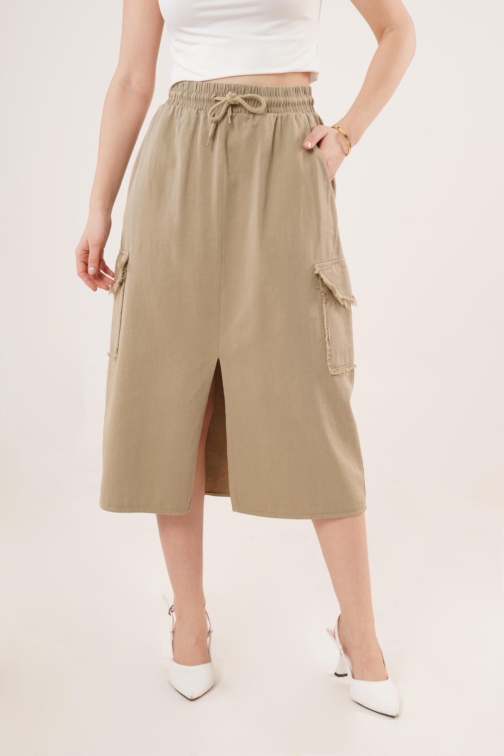 Front Slit Pocket Detailed WholesaleSkirt - Brand: Lustrin - Women & Kids, Baby Clothes Wholesale - TheBS Women