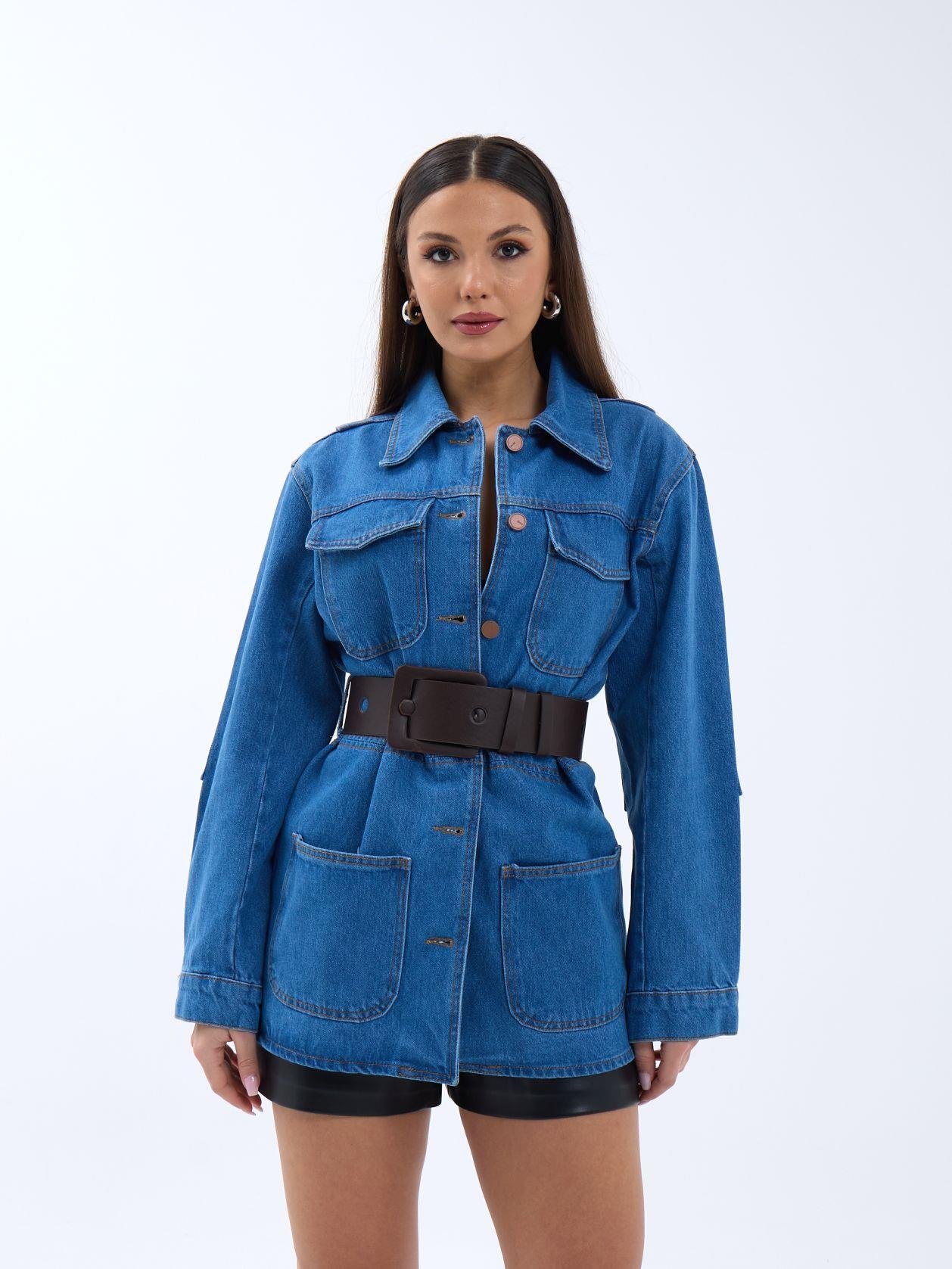 Denim Jacket - Blue - Brand: Fame - Women & Kids, Baby Clothes Wholesale - TheBS Women