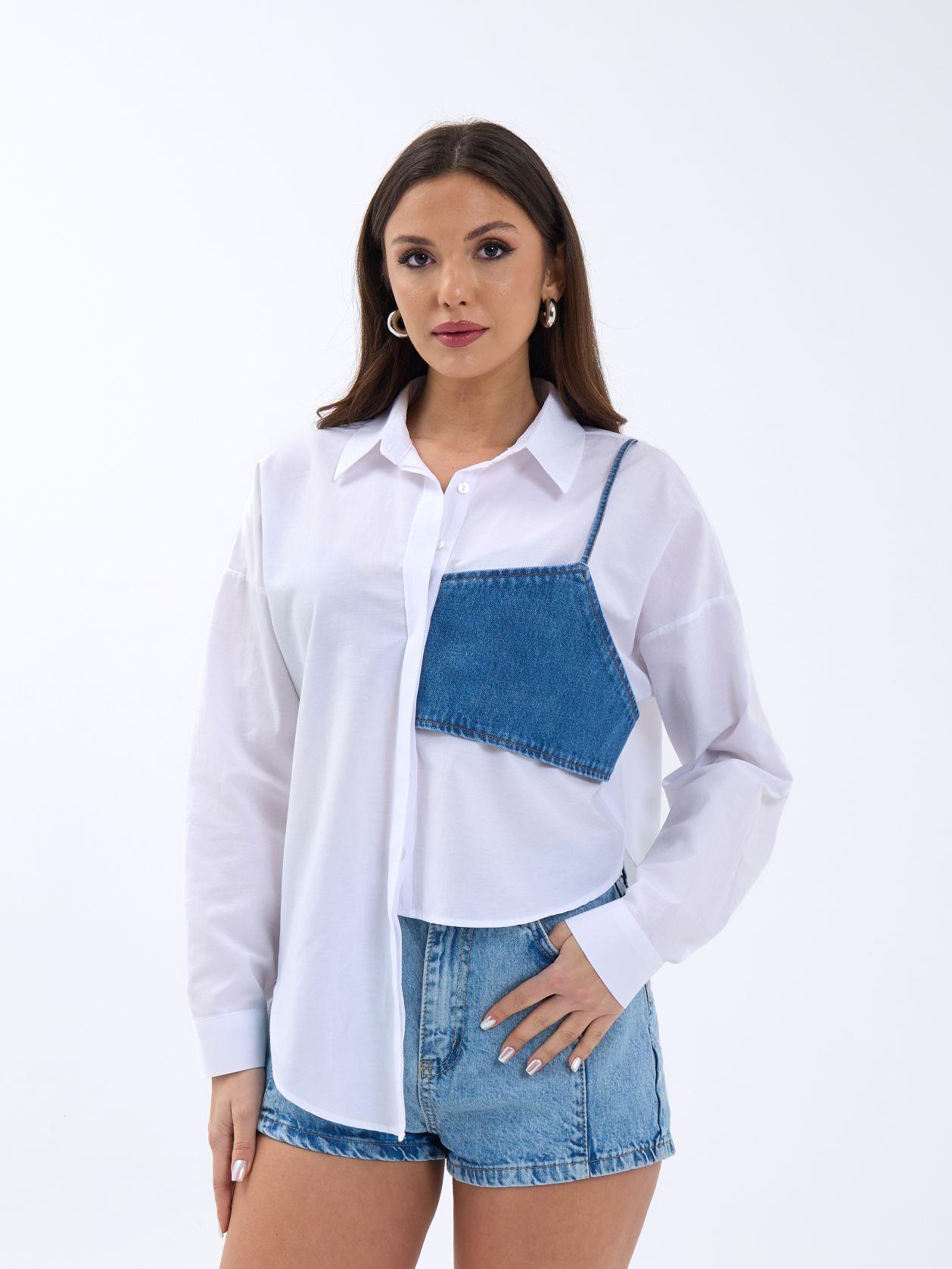 Shirt - White WithPockets - Brand: Fame - Women & Kids, Baby Clothes Wholesale - TheBS Women