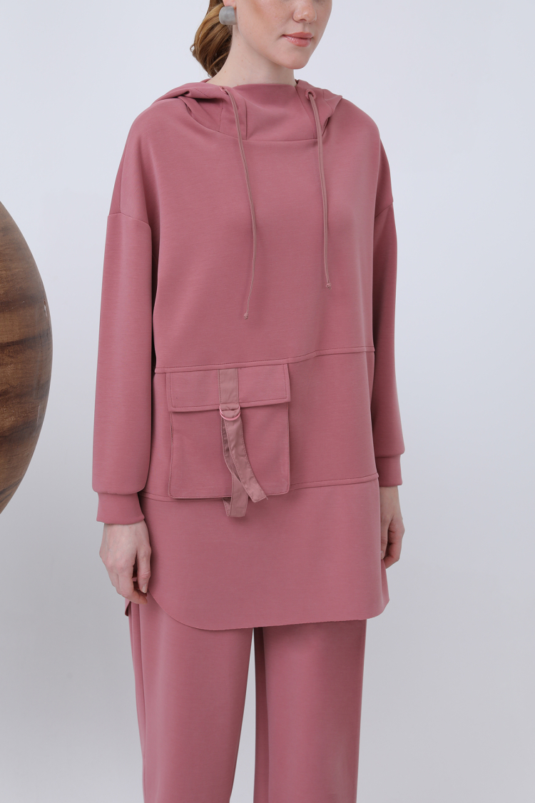 Pocket Detailed Double Suit - Dusty Rose - Brand: Puane - Women & Kids, Baby Clothes Wholesale - TheBS Women