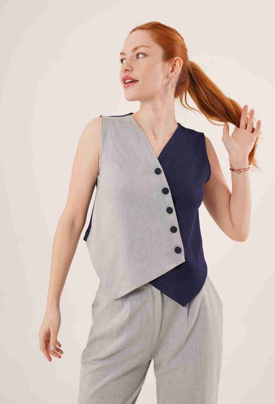 Wholesale Vest With Cross Pattern Buttons - Brand: Lustrin - Women & Kids, Baby Clothes Wholesale - TheBS Women