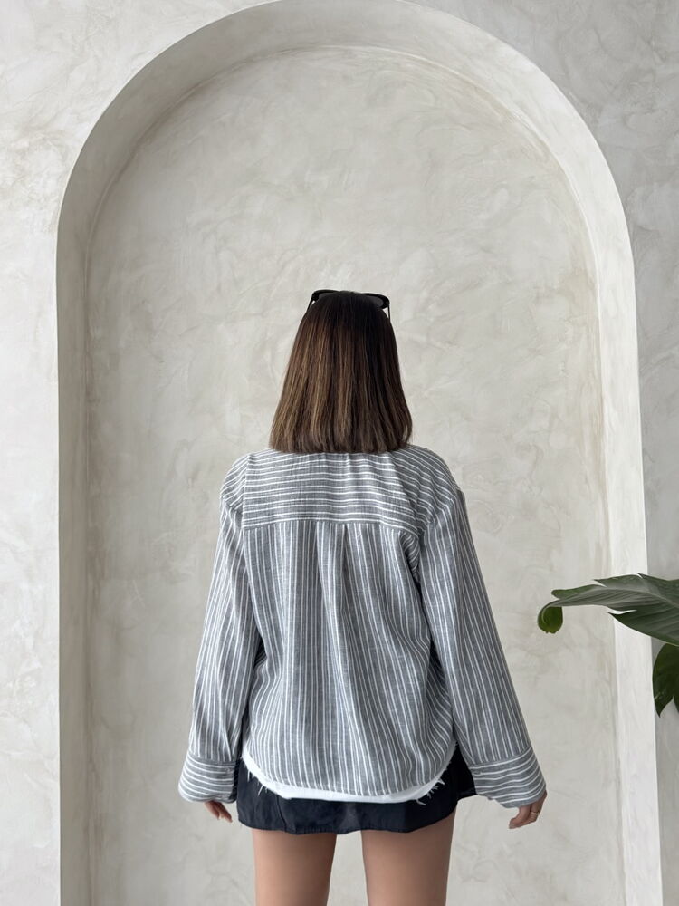 Poplin Detailed Striped Shirt – Brand: Topshow – Women & Kids, Baby Clothes Wholesale – TheBS Women