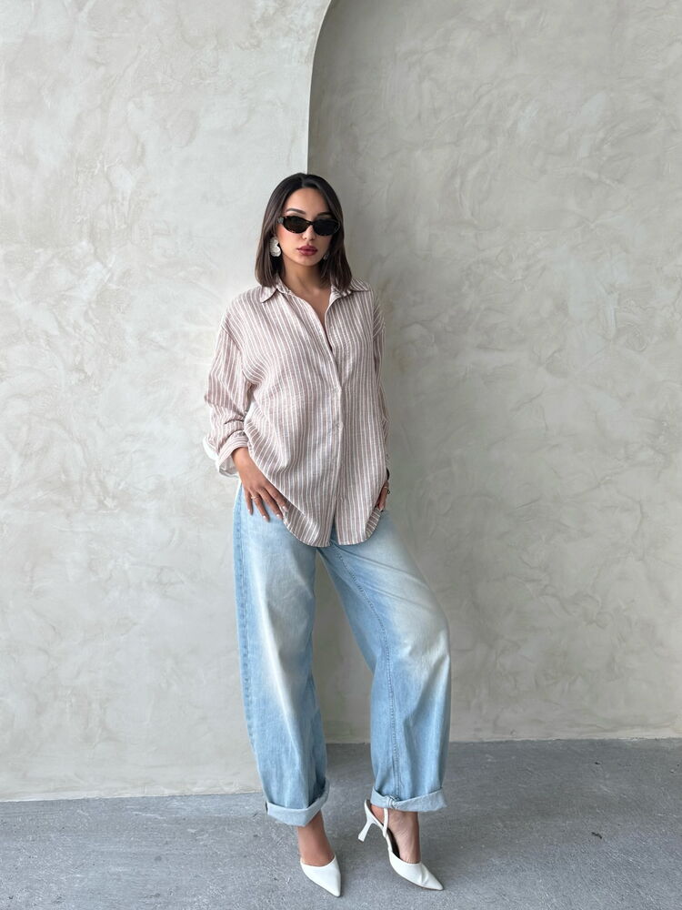 Striped Linen Shirt - Multicolor - Brand: Topshow - Women & Kids, Baby Clothes Wholesale - TheBS Women