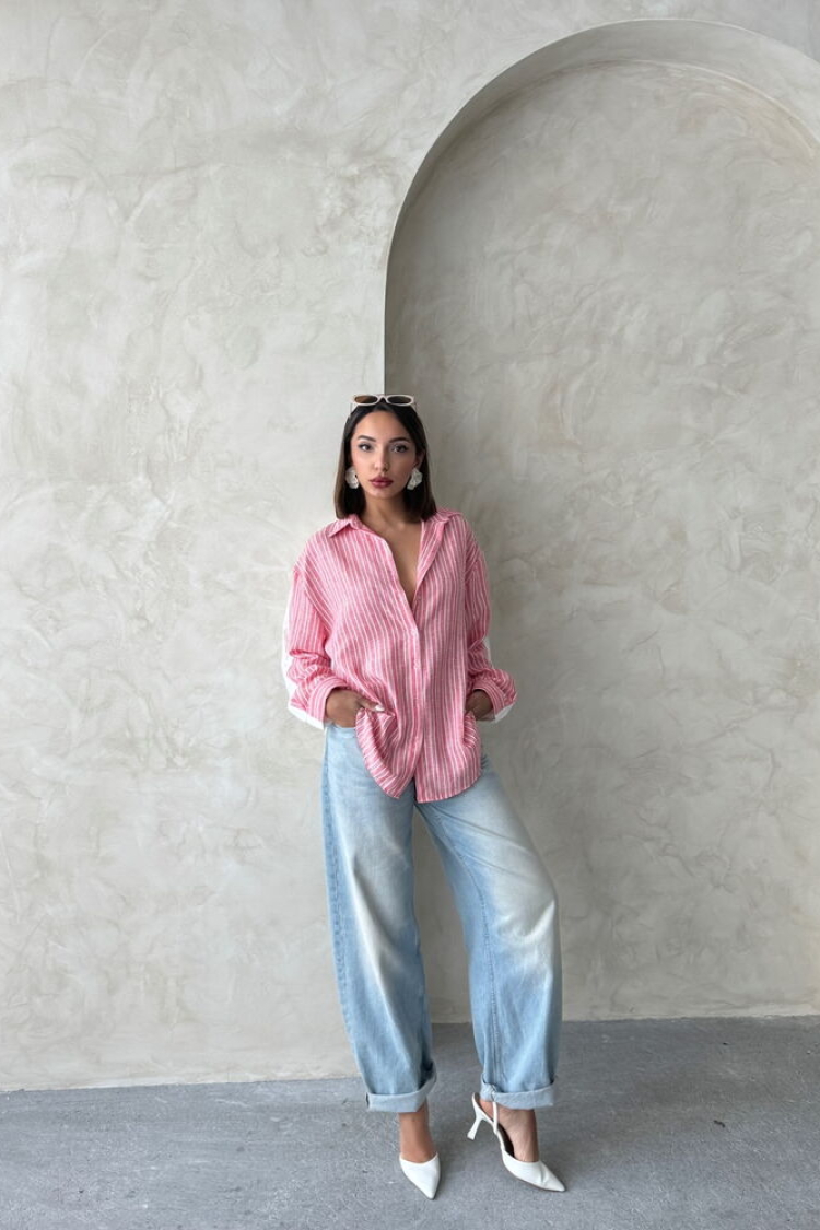 Striped Linen Shirt - Multicolor - Brand: Topshow - Women & Kids, Baby Clothes Wholesale - TheBS Women
