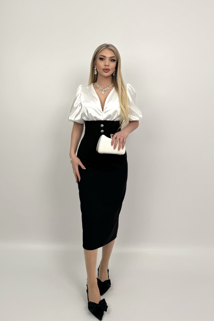 Balloon Sleeve Corset Dress - Brand: Miss Janell - Women & Kids, Baby Clothes Wholesale - TheBS Women