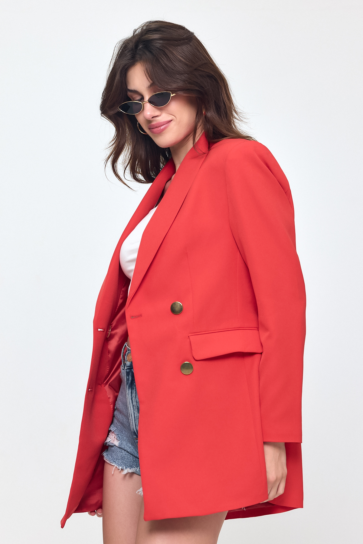 Nob Red Button Detailed Jacket – Brand: Evable – Women & Kids, Baby Clothes Wholesale – TheBS Women