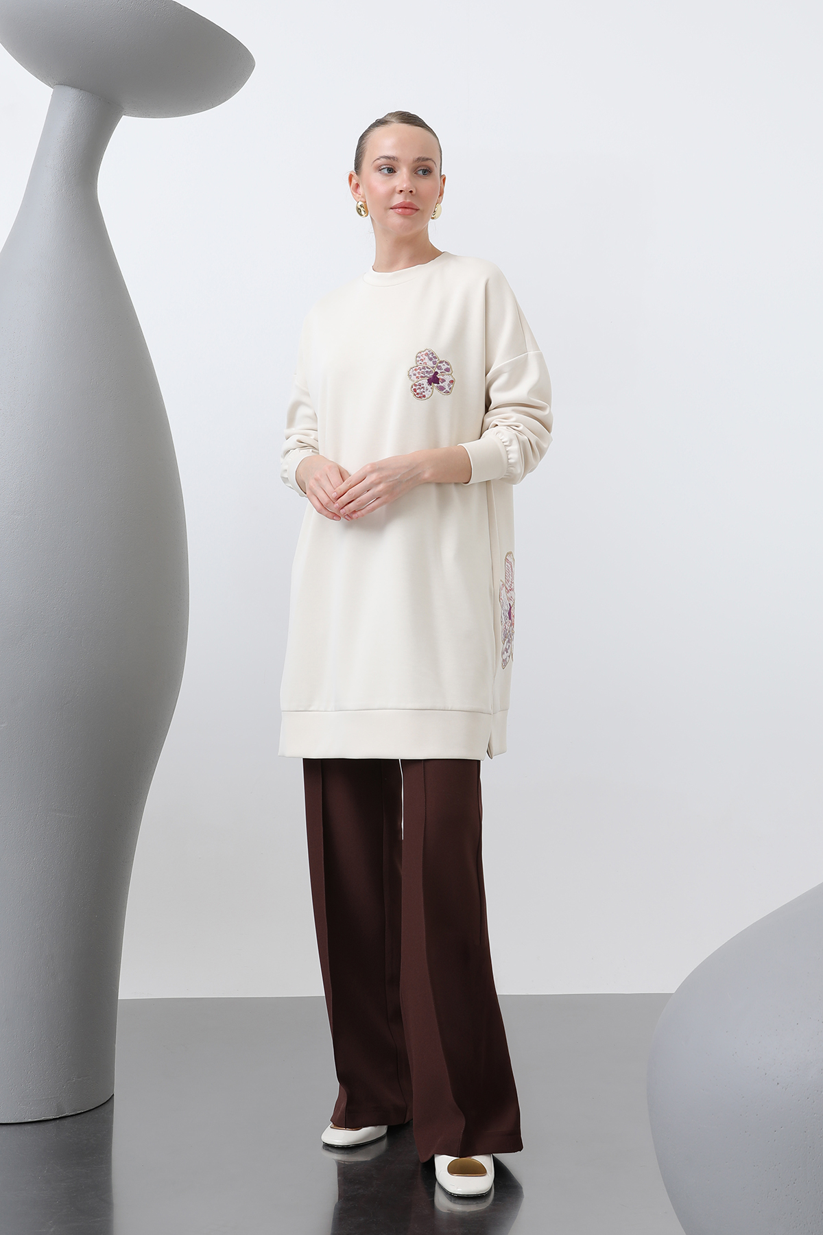 Front And Back Embroidery Detailed Garnished Tunic - Brand: Puane - Women & Kids, Baby Clothes Wholesale - TheBS Women