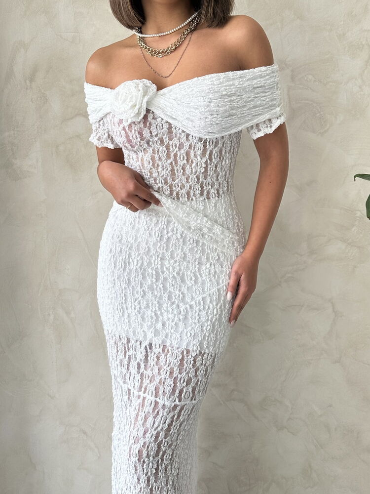 Rose Detailed Lace Wholesale Evening Dress Blouse-