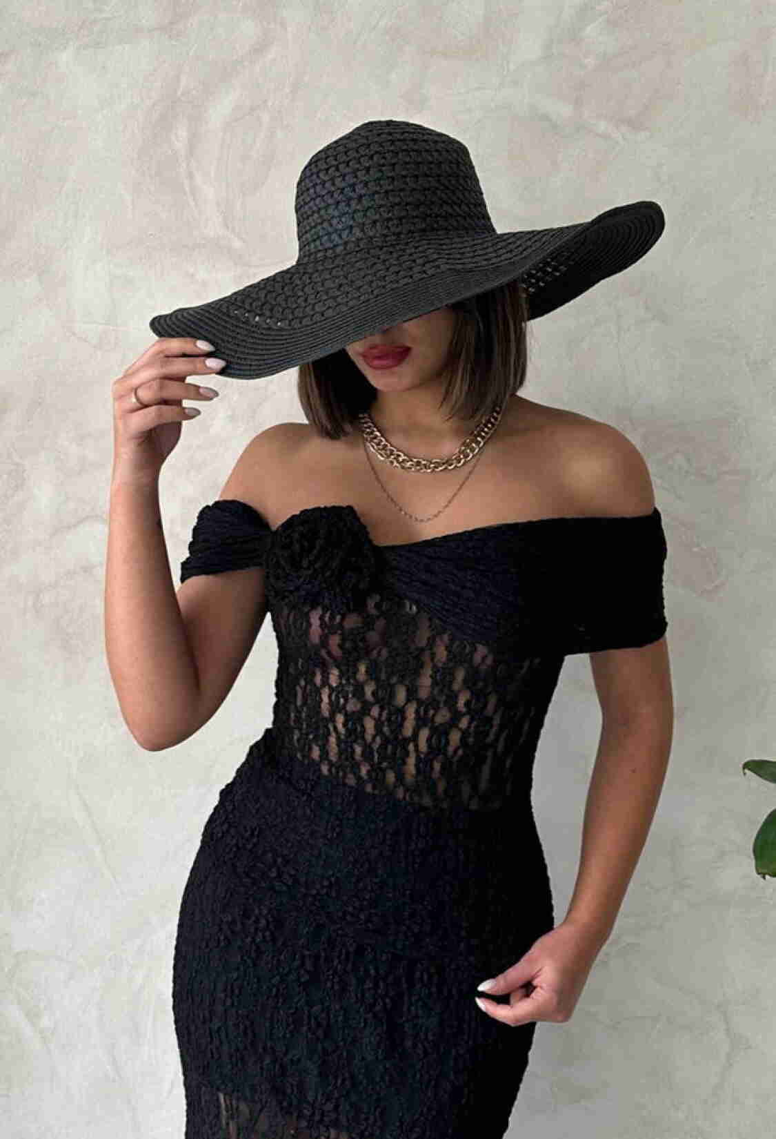 Rose Detailed Lace Wholesale Evening Dress Blouse-