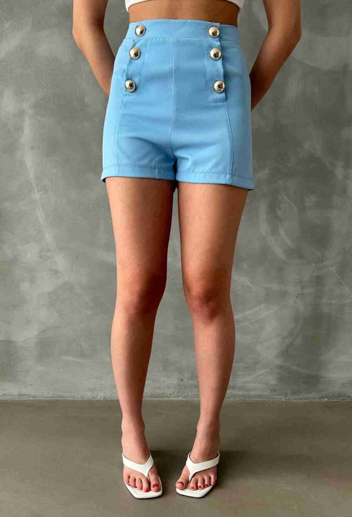 Ornament Buttoned Wholesale Shorts - Brand: Topshow - Women & Kids, Baby Clothes Wholesale - TheBS Women