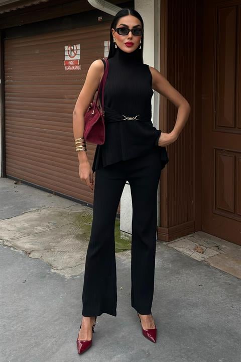 Self Belted Two Piece Suit - Brand: Sobe Istanbul - Women & Kids, Baby Clothes Wholesale - TheBS Women