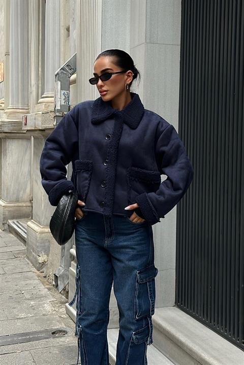 Suede Jacket With Fur Inside - Brand: Sobe Istanbul - Women & Kids, Baby Clothes Wholesale - TheBS Women