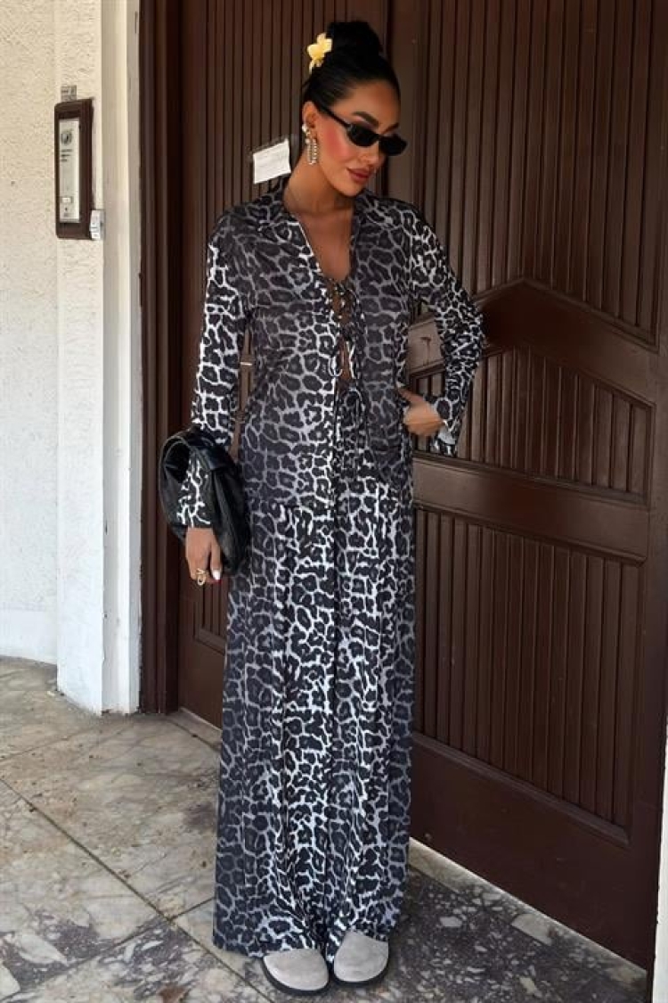 Leopard Patterned Stylish Two Piece Set - Brand: Sobe Istanbul - Women & Kids, Baby Clothes Wholesale - TheBS Women