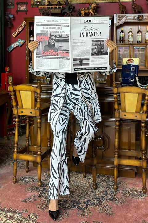 Zebra Patterned Suit – Brand: Sobe Istanbul – Women & Kids, Baby Clothes Wholesale – TheBS Women