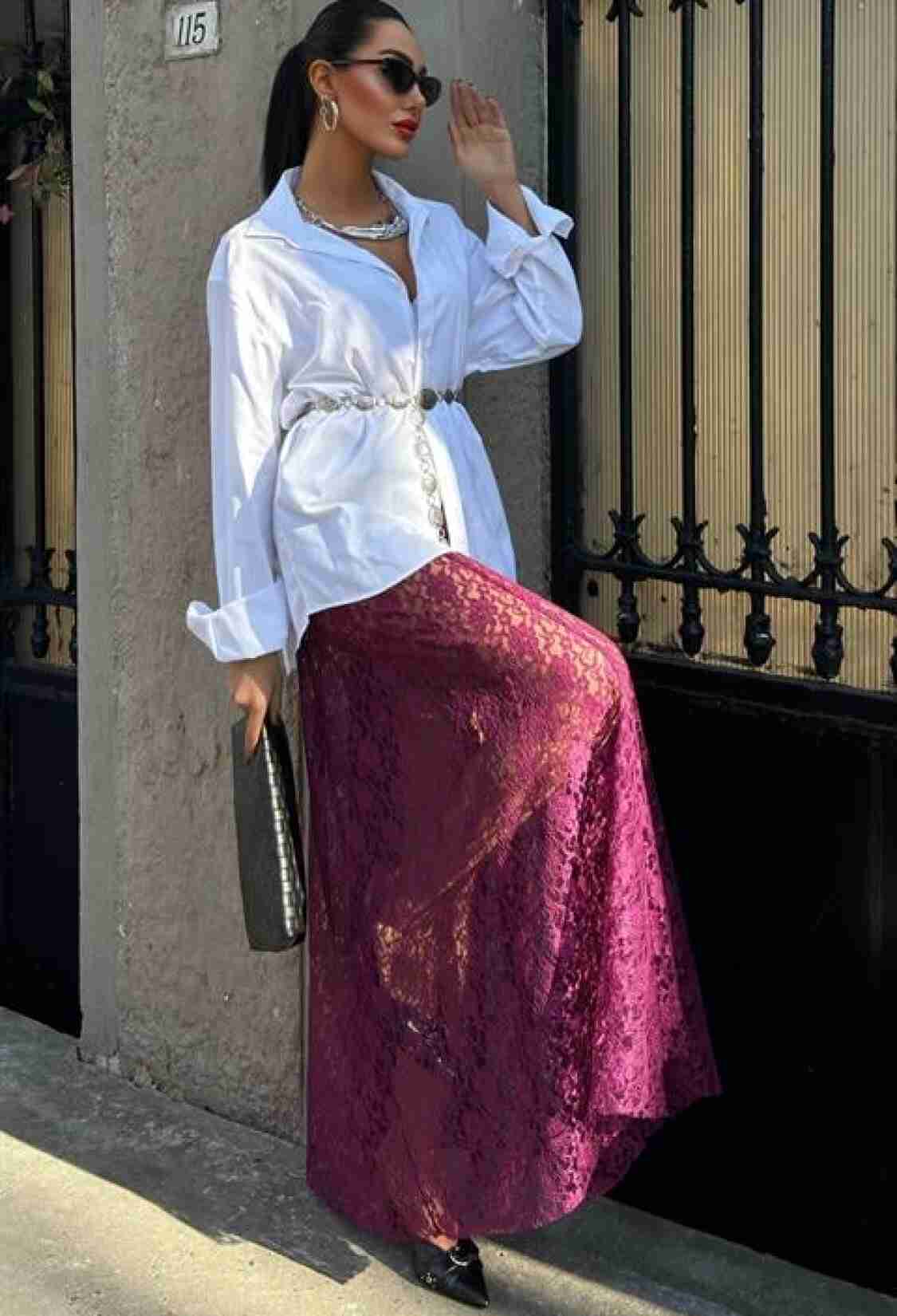 Maxi Lace Skirt - Purple - Brand: Sobe Istanbul - Women & Kids, Baby Clothes Wholesale - TheBS Women
