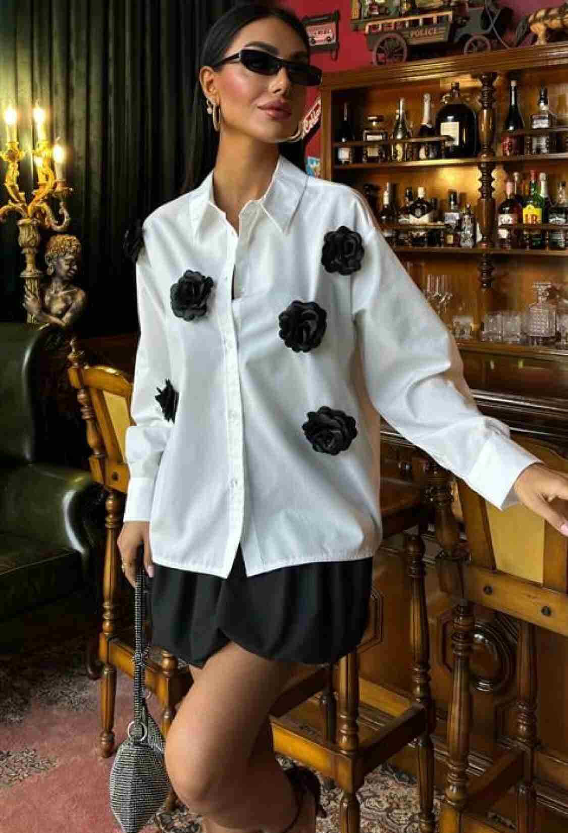 Rose Accessory Poplin Shirt - Brand: Sobe Istanbul - Women & Kids, Baby Clothes Wholesale - TheBS Women