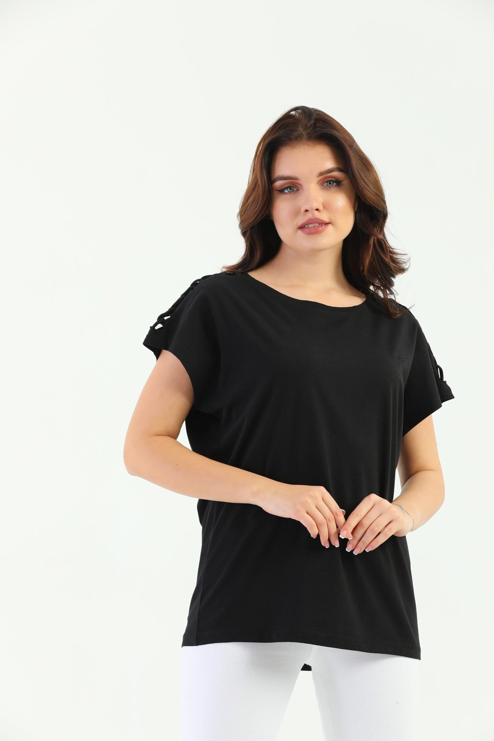 EdelleShoulder Braided Women’s T-Shirt – Brand: EDELLE – Women & Kids, Baby Clothes Wholesale – TheBS Women