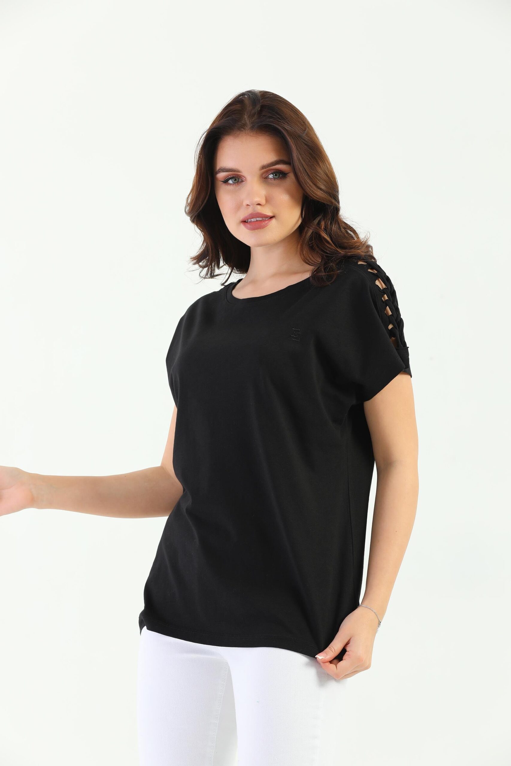 EdelleShoulder Braided Women’s T-Shirt – Brand: EDELLE – Women & Kids, Baby Clothes Wholesale – TheBS Women