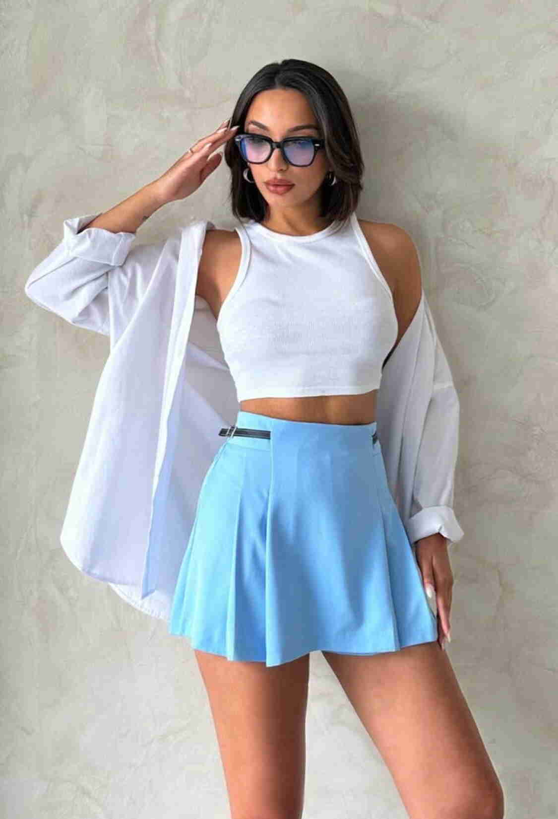 Belt Detailed Shorts - Brand: Topshow - Women & Kids, Baby Clothes Wholesale - TheBS Women