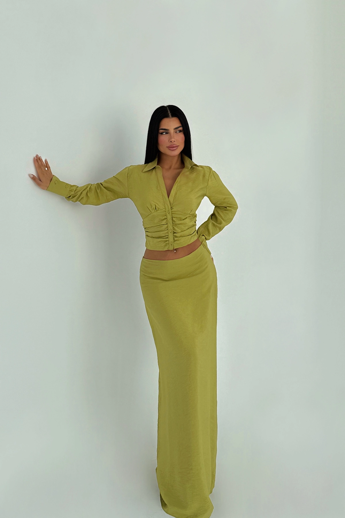 Oil Green Liana Bottom Top Set - Brand: EYYO ATELIER - Women & Kids, Baby Clothes Wholesale - TheBS Women