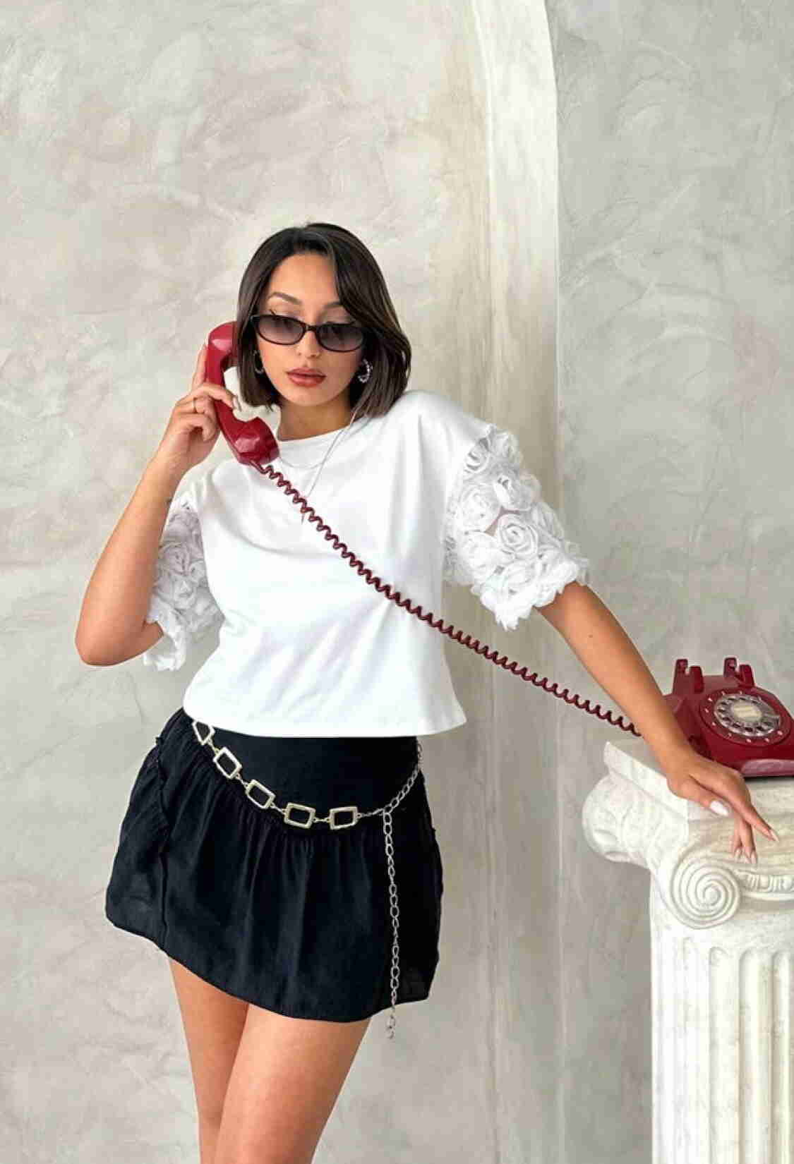 Sleeve Detailed T-Shirt - Brand: Topshow - Women & Kids, Baby Clothes Wholesale - TheBS Women