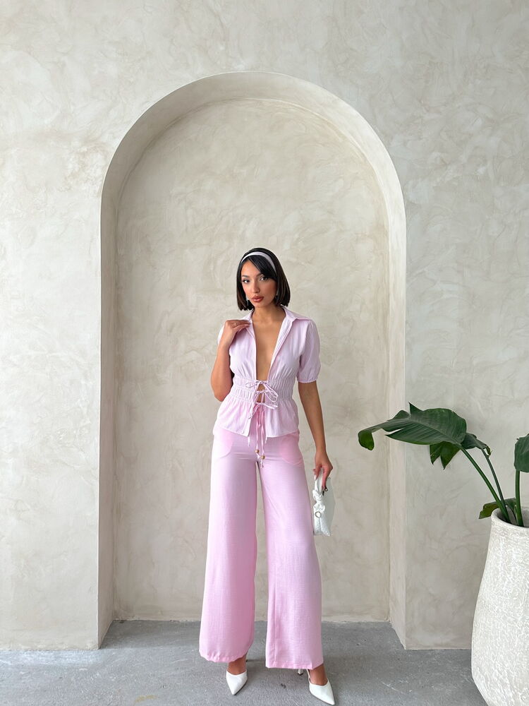 D2812 Front Tie Striped Shirt – Brand: Topshow – Women & Kids, Baby Clothes Wholesale – TheBS Women