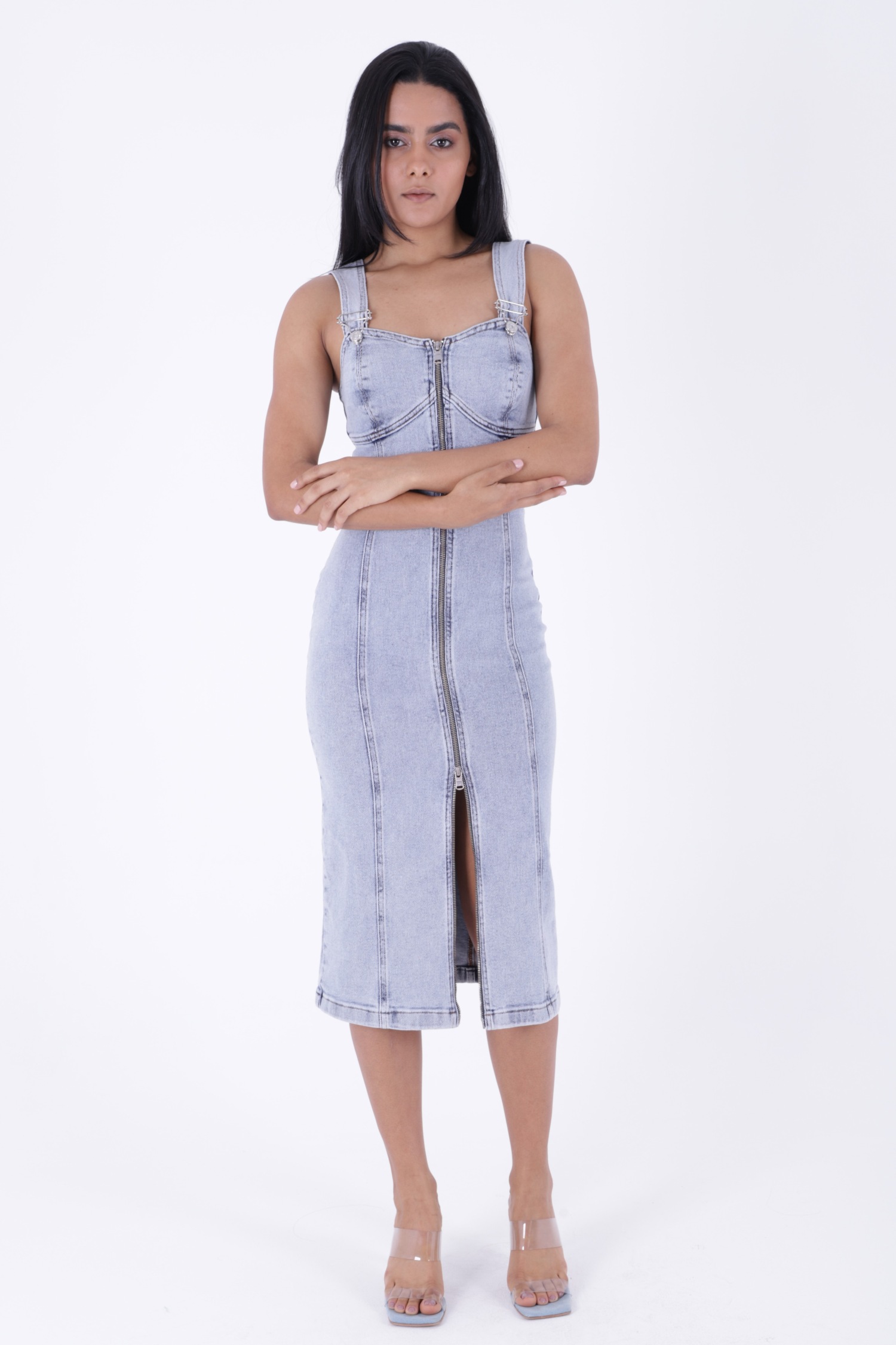 Adjustable Strappy Denim Dress With Lycra Coupe - Brand: XLove - Women & Kids, Baby Clothes Wholesale - TheBS Women