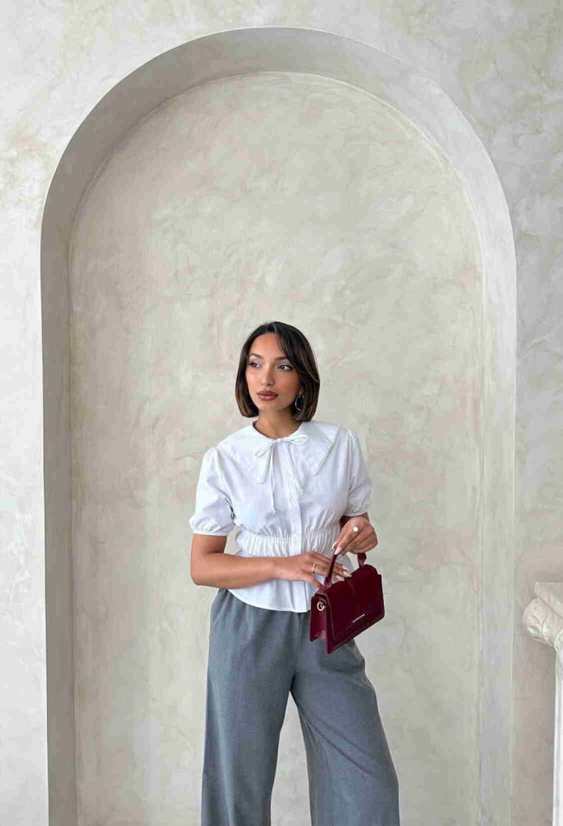 Collar Detailed Ruffle Shirt - Brand: Topshow - Women & Kids, Baby Clothes Wholesale - TheBS Women
