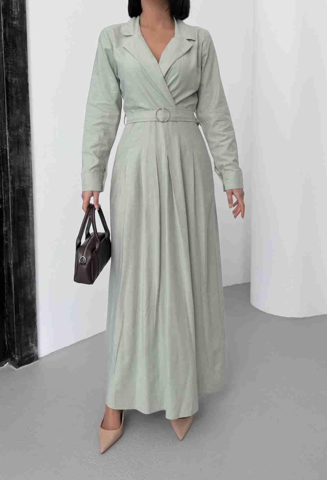 Linen Dress With Belt - Brand: My Fashion - Women & Kids, Baby Clothes Wholesale - TheBS Women