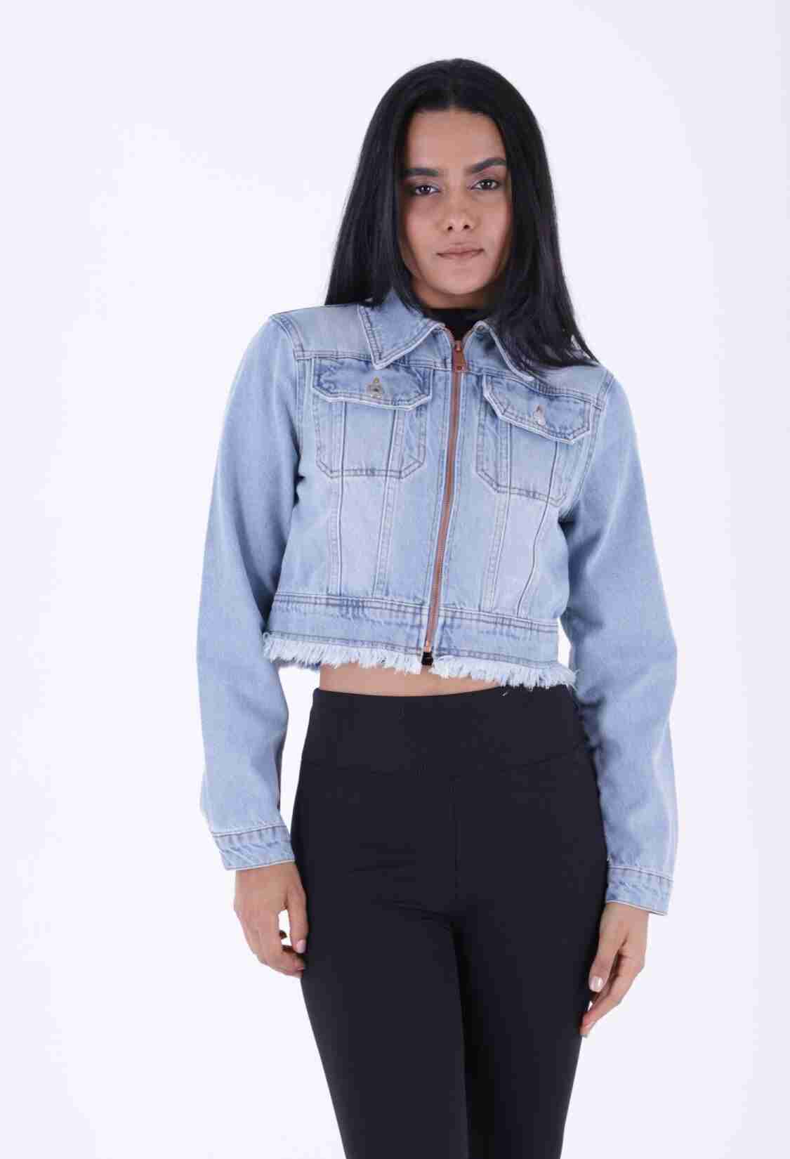 Zipper Tassel Detailed Denim Jacket - Brand: XLove - Women & Kids, Baby Clothes Wholesale - TheBS Women