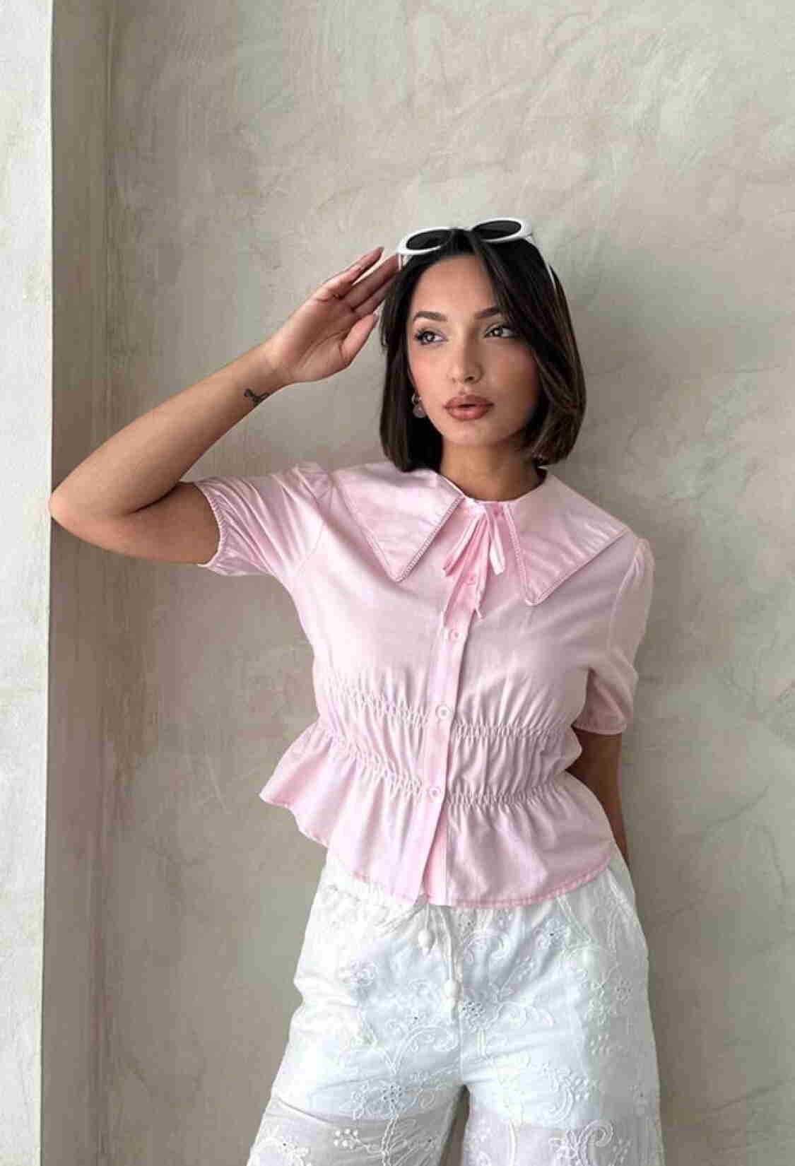 Collar Detailed Ruffle Shirt - Brand: Topshow - Women & Kids, Baby Clothes Wholesale - TheBS Women