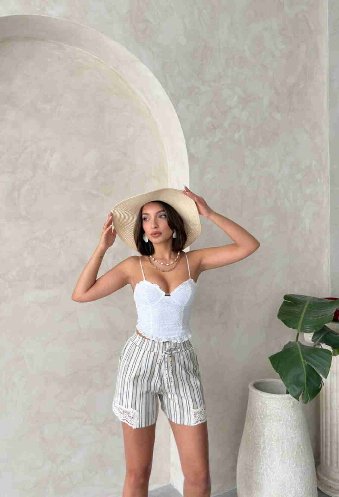 Leg Lace Striped Shorts - Brand: Topshow - Women & Kids, Baby Clothes Wholesale - TheBS Women