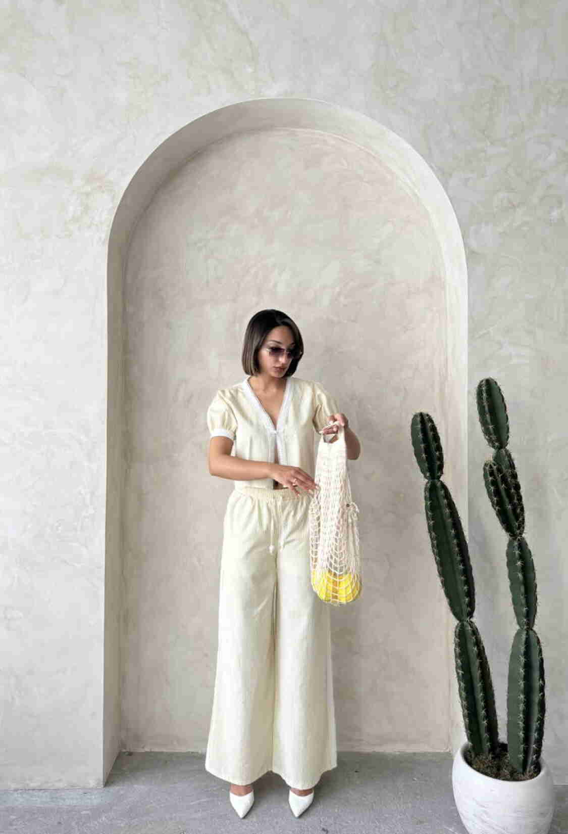 Guipure Detailed Striped Blouse - Brand: Topshow - Women & Kids, Baby Clothes Wholesale - TheBS Women