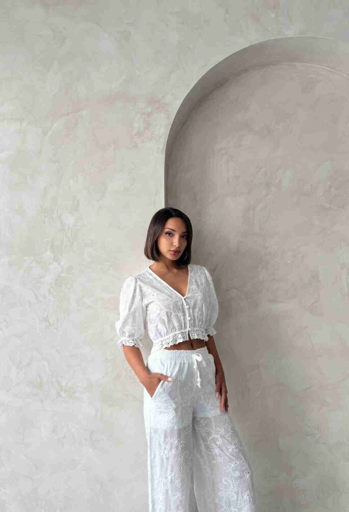 Floral Detailed Embroidered Blouse - Brand: Topshow - Women & Kids, Baby Clothes Wholesale - TheBS Women