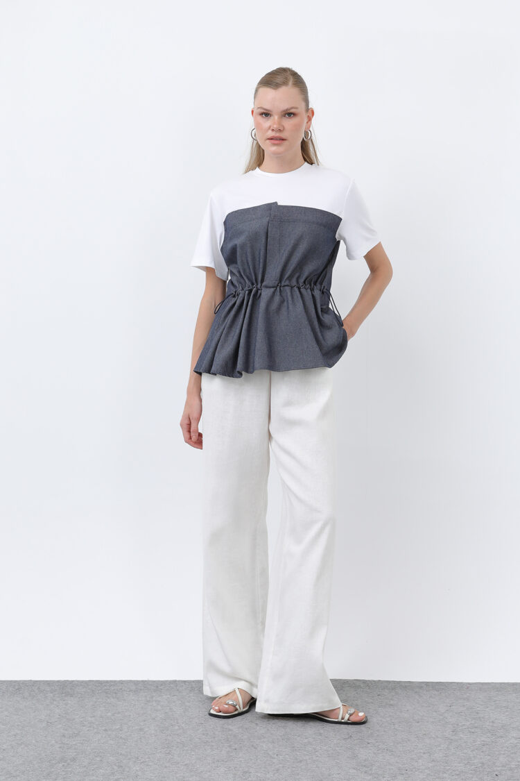 Women's Denim Detailed Blouse - Brand: SOUL - Women & Kids, Baby Clothes Wholesale - TheBS Women