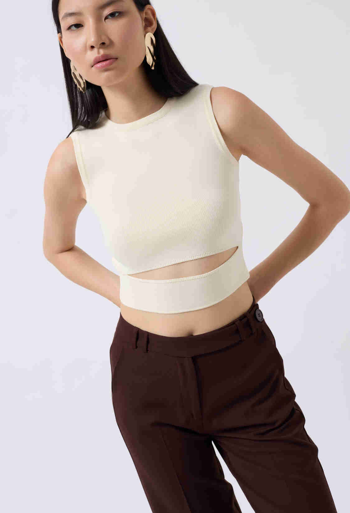 Window Detail Knitwear Blouse Crop Top - Brand: Black Fashion - Women & Kids, Baby Clothes Wholesale - TheBS Women