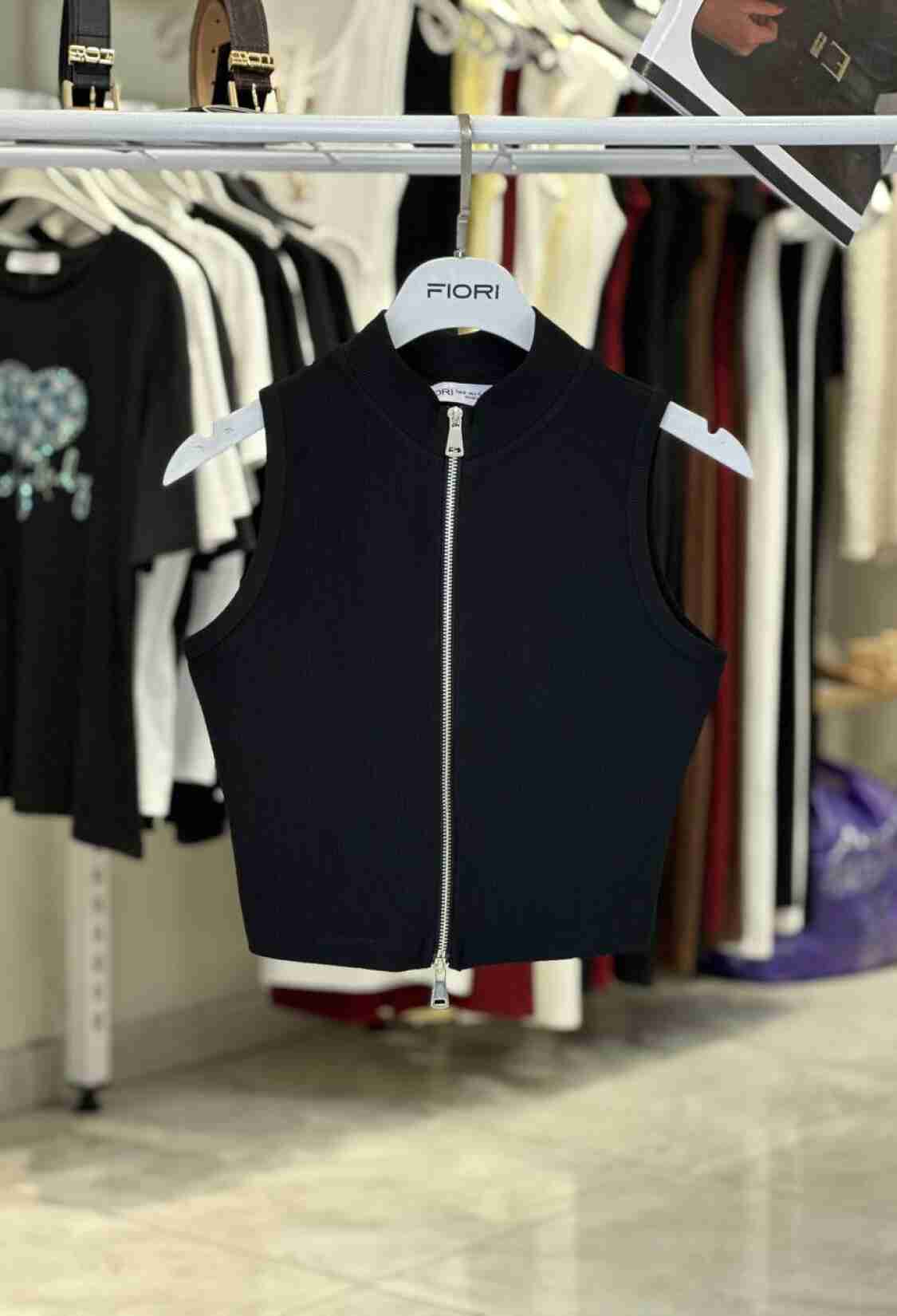 Crop Top Slim Fit High Neck Sleeveless Cap Sleeve - Brand: Fiori - Women & Kids, Baby Clothes Wholesale - TheBS Women