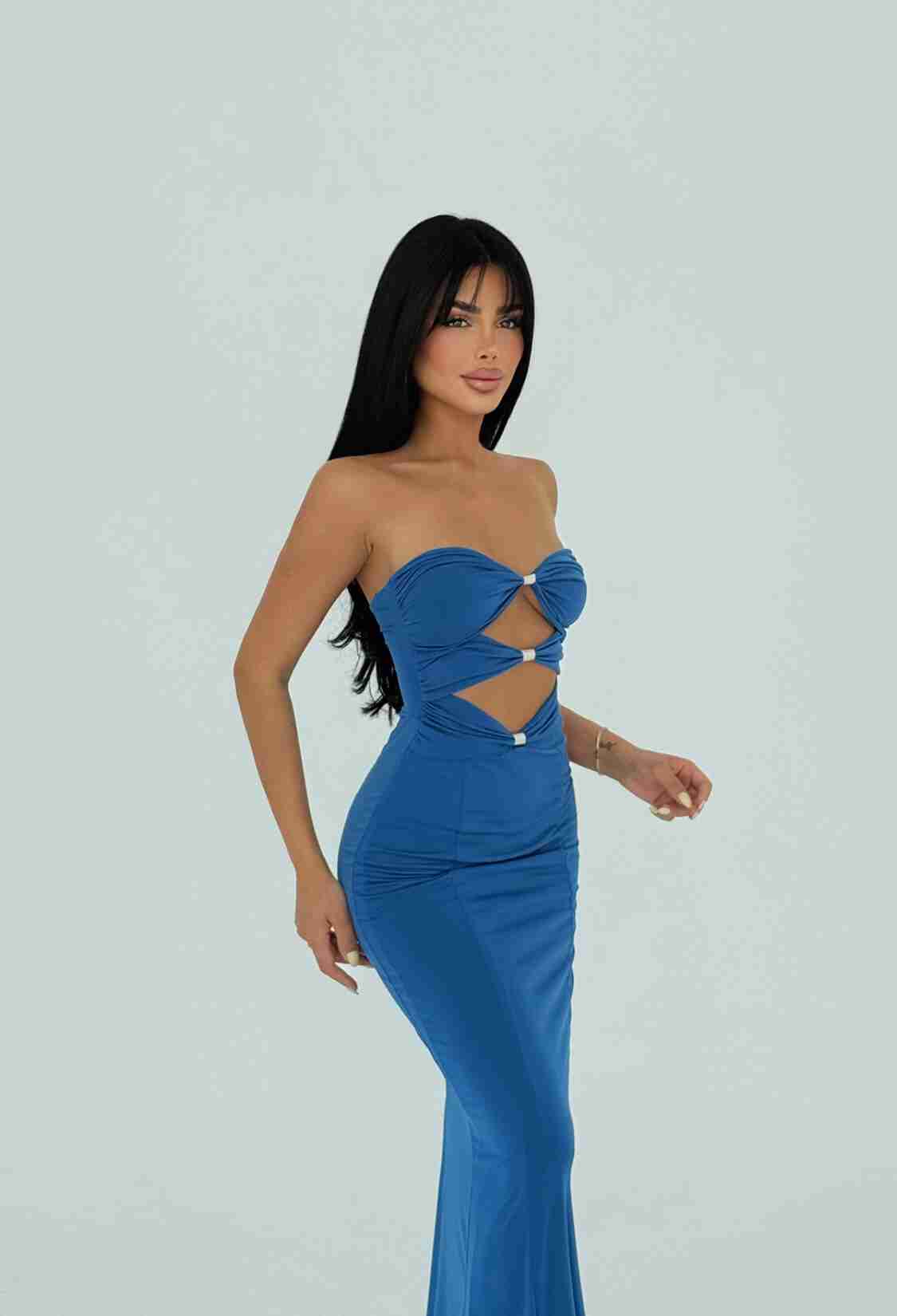 Blue Sexy Elegant Glam Formal Bodycon Dress - Brand: EYYO ATELIER - Women & Kids, Baby Clothes Wholesale - TheBS Women