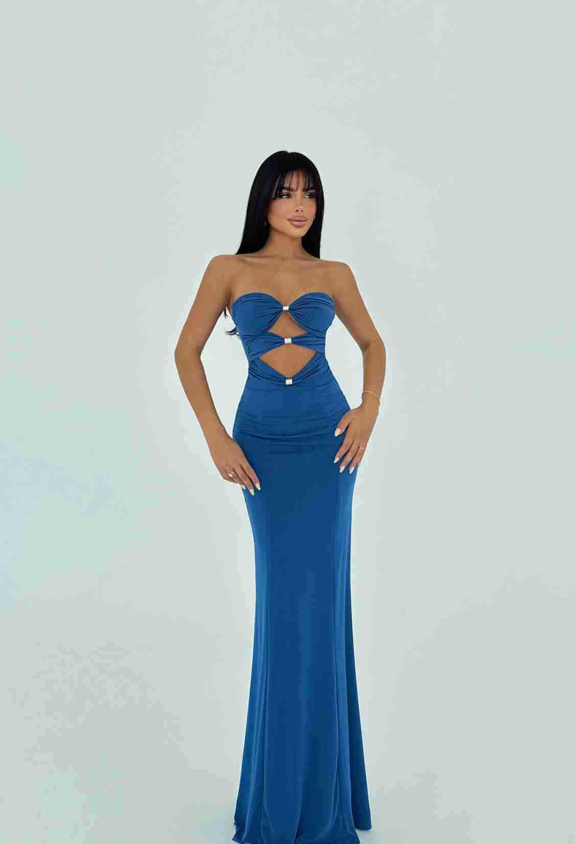 Blue Sexy Elegant Glam Formal Bodycon Dress - Brand: EYYO ATELIER - Women & Kids, Baby Clothes Wholesale - TheBS Women