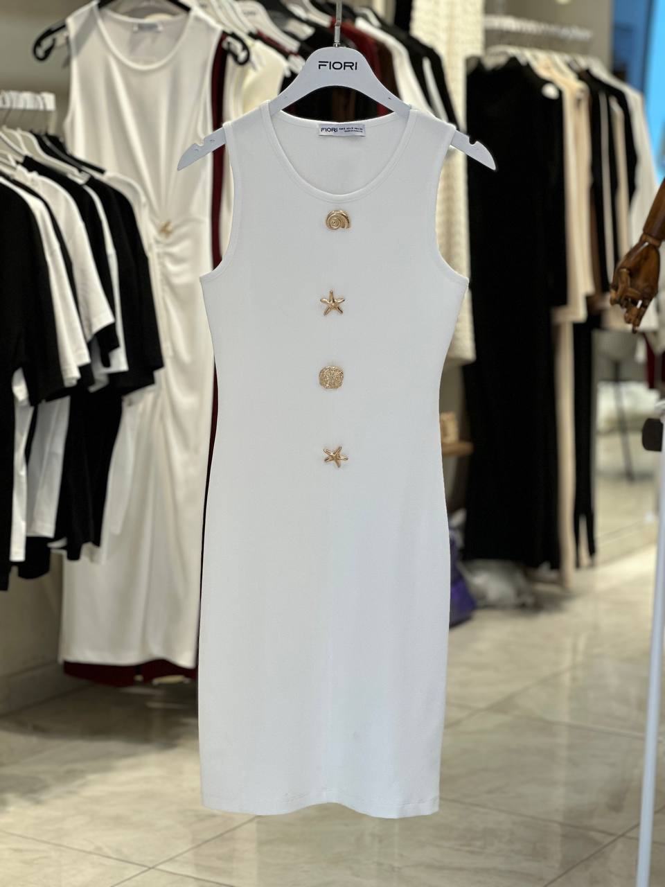 White Glam Bodycon Dress With Cap Sleeves - Brand: Fiori - Women & Kids, Baby Clothes Wholesale - TheBS Women
