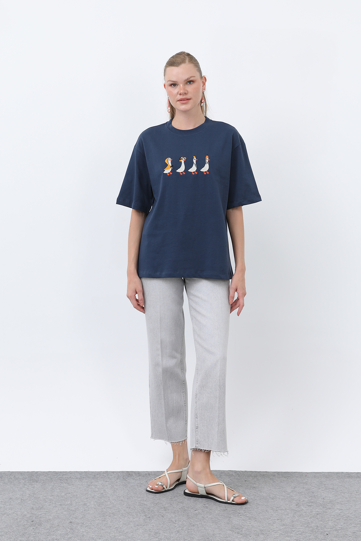 NavyOversized Fit Casual Tshirt - Brand: SOUL - Women & Kids, Baby Clothes Wholesale - TheBS Women