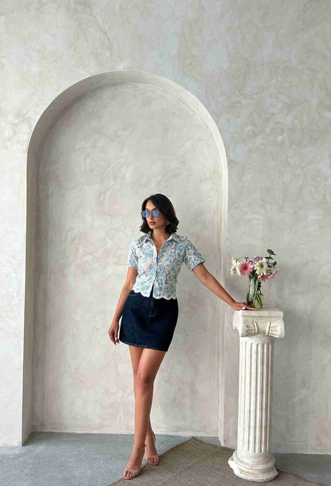 Floral Buttoned Slim Fit Shirt - Brand: Topshow - Women & Kids, Baby Clothes Wholesale - TheBS Women